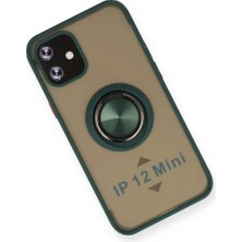 Uravas Store Iphone 12 Kılıf Montreal Yüzüklü Silikon Kapak - Yeşil