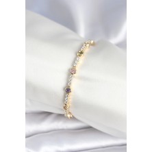 Uravas Store Pirinç Gold Renk Zirkon Taşlı Kadın Bileklik