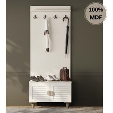 Comiet Lavanta Mdf Ayaklı Tasarım Askılıklı Portmanto Ayakkabılık