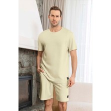Aydoğan Erkek Kısa Kol Şortlu Bambu Pijama Takımı 260017 Mint