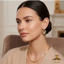 Vulcao Gold Renk Yarım Ay Formlu Küpe