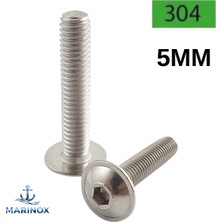 Marinox M5 A2 304 Paslanmaz Pullu Bombe Baş Imbus Civata 10’lu / 20’li Set