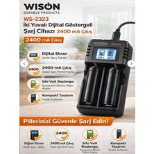 Wison WS-2323 Pil Şarj Aleti 2li Ekranlı 1200MAH 18650-26650-16340-14500-AA-AAA