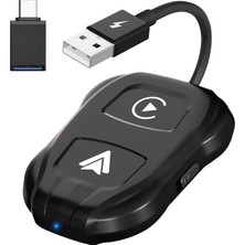 CoverZone Wireless Carplay Android Auto Adaptör Usb-A Usb-C Bağlantı Bluetooth ve Wifi ile Kablosuz Bağlantı Plug And Play Ios 10 ve Android 11 Üzeri Uyumlu Araç Içi Müzik Navigasyon Görüşme | ZR548