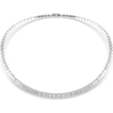 Swarovski Matrix Kolye Baget Kesim Beyaz Rodyum Kaplama Kadınlar İçin Şık Tasarım