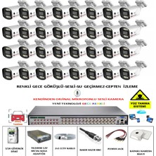 Yıldırım Group Yıldırımgroup 32 Li Sesli Güvenlik Kamerası 5 Mp Gece Renkli Yüz ve Araç Tanımalı Full Hd Kamera Sistemi