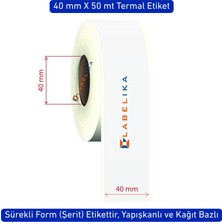Labelika 40 mm x 50 mt Termal Şerit Etiket (Sürekli Form, Yapışkanlı)