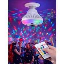 N&M Store Bluetooth Hoparlörlü Rgb LED Akıllı Ampul Renkli Müzikli Lamba Uzaktan Kumandalı E27 Duy