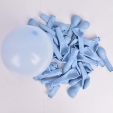 Patladı Gitti 5 İnç Mavi Mini Balon 10 Adet Açık Mavi Renkli Doğal Lateks Parti Malzemesi