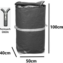 Jokey Ambalaj Iş-Ev Branda Taşıma Çuvalı 50X40+100CM Fermuarlı ve Cepli 170GR.TEKSTIL Çuvalı- (Gri)