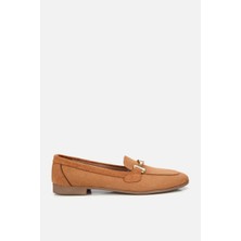 Yaya By Hotiç Kadın Taba Süet Toka Detaylı Günlük Loafer