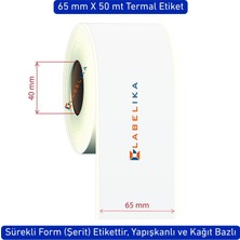 Labelika 65 mm x 50 mt Termal Şerit Etiket (Sürekli Form, Yapışkanlı)