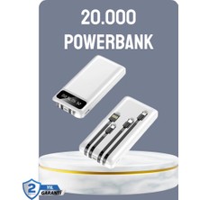 Uravas Store Hızlı Şarj Destekli 20.000MAH Powerbank USB Type-C Lightning LCD