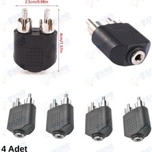 Fano (4Adet) 3.5mm Ses Stereo Jak 2 Rca Erkek Ses Jack Konnektör Dönüştürücü