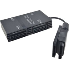 YUES PS2 Multitap Dönüştürücü Adaptör PS2 & PS2 Slim Uyumlu, 4 Oyuncu İçin Tak-Çalıştır, Siyah Plastik Malzeme