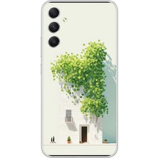 Le Balvo Samsung Galaxy A34 Uyumlu Sarmaşıklı Ev Baskılı Silikon Kılıf