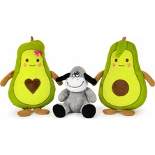 esdishopping Avokado Kalpli + Avokado + Sevimli Eşek Peluş Oyuncak | Yumuşak Dolgulu, Hediye Seti -3lü Set