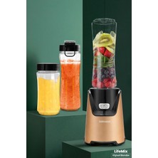 Özbience Lifemix Buz Kırabilir Inox Gold Kişisel Smoothie Blender 2’li Set