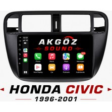 GÖZA-X Honda Cıvıc 1996-2001 Multimedya Çerçevesi 9 Inç Soketleri Içinde