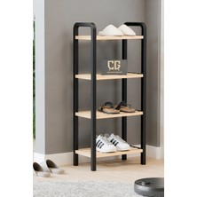 Çavdar Group 4 Katlı Ekonomik Ahşap Çubuklu 40 cm Ayakkabılık, Raf Ünitesi