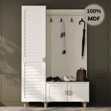 Comiet Lavanta  Mdf Raflı Askılıklı Portmanto Ayakkabılık