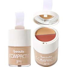 Beaulis 3'ü 1 Arada Compact It Fondöten & Allık & Kapatıcı 115 Natural Beige Doğal Görünüm