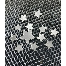 HEDIYE0024 Yıldız Gümüş Pleksi 2 cm 100 Adet (Yapışkanlı)