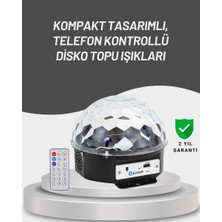 Uravas Store Uzaktan Kumandalı Rgb LED Disko Topu Bluetooth Hoparlörlü