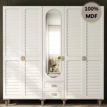 Comiet Lavanta 5 Kapak Mdf Ayaklı Tasarım Gardırop