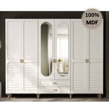 Comiet Lavanta 6 Kapak Mdf Ayaklı Tasarım Gardırop