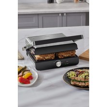 Özbience Çift Dilimli Gövdeli Döküm Tost ve Izgara Makinesi, 2000W, Inox