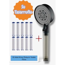 Truva Su Tasarruflu ve Kireç Önleyici 5 Fonksiyonlu Turbo Özellikli El Duşu ve 10 Adet Yedek Filtreli
