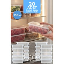 UCCO 20 Adet 750ML Saklama Kabı Seti – Plastik Buzluk, Erzak, Yemek Hazırlık & Mutfak Düzenleme Kutuları