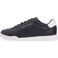 Tommy Hilfiger Erkek Logo Etiketli Dikiş Detaylı Deri Lacivert Sneaker FM0FM05827-DW5