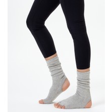 Nuiyoga Nui Yoga Gri Renkli Bilekli Yoga & Pilates Çorabı Standart Beden Kaydırmaz Özellikli