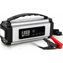Beemen 6'sı 1 Arada Taşınabilir Akü Takviye Cihazı ve Dijital Lastik Şişirme Kompresörü - 150 Psı - Fener - Powerbank