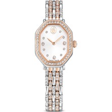 Swarovski Dextera Octagon Saat Isviçre Üretimi Metal Bileklik Gümüş Ton Pembe Altin Rengi Kaplama