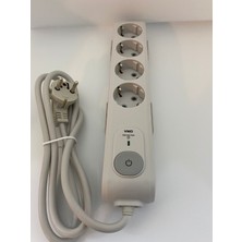 Viko 4'lü Akım Korumalı Grup Priz 1,5 mt Anahtarlı Özellikli Kullanım Kolaylığı 90117630
