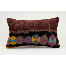 Kilim Wholesale El Yapımı Eski Kilimden Yapılmış Vintage Kırlent Kılıfı, Yün, 30X50 cm