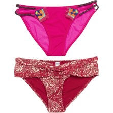 Zi 2 Adet 1 Paket Pembe -Kırmızı Farklı Model Bikini Altı