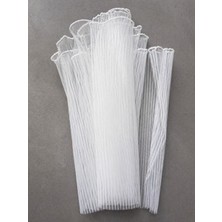 Mutkin 🤍 Incili Beyaz Buket Sarma Tülü – 40 cm x 3,5 Metre