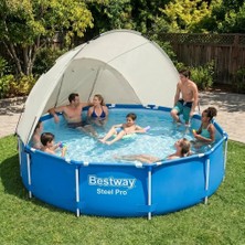 Bestway® Steel Pro Yer Üstü Gölgelikli Prefabrik Çember Havuz 305CM x 76CM 56677 BW602