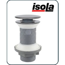 Isola Lavabo Gider Süzgeci Pop Up Basmalı Bas-Aç Klik Klack Bağlantı Ağzı 1 1/4'' (4.2 Cm) Olan Lavabo Sifonlarına Uygun