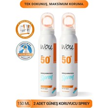 WOU World of Unique Yeni Nesil Güneş Koruyucu Sprey 50SPF. Özel Halka Sprey Teknolojisi 150ML.2 Adet
