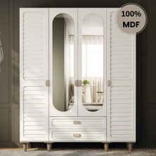 Comiet Lavanta 4 Kapak Mdf Ayaklı Tasarım Gardırop