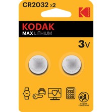 Kodak CR2032 Ultra Lityum Düğme Pil 2'li 1,2 V Kapasite ile Yüksek Performans Sağlar