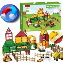 Scntoys Manyetik Yapı Blokları – Çocuklar Için 3 Boyutlu Çiftlik Temalı 76 Parça Manyetik Karo Oyun Seti