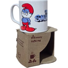 Direkstoktan Şirinler (The Smurfs) Nostaljik Hediyelik Kupa - Şirin Baba Figürlü / The Smurfs Papa Smurf Custom Ceramic Coffee Mug
