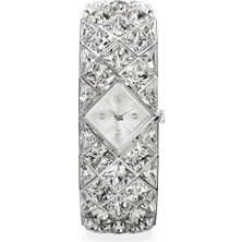 Swarovski Curiosa Bangle Saat Isviçre Üretimi Kristal Bileklik Gümüş Ton Paslanmaz Çelik