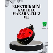 Epilons 3 Metre Uzatma Kablolu 4 Prizli Makara Kırmızı